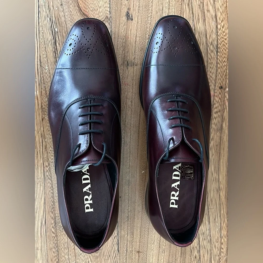 Prada Classic Brogue Cordovan Size 8.5, EU 41.5 - Picture 2 of 4